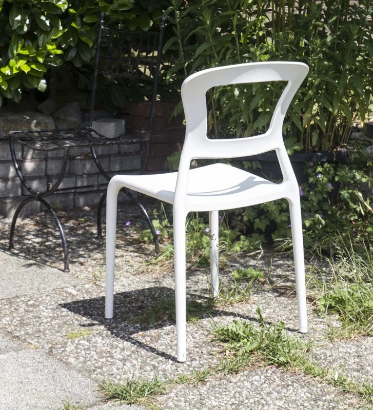 Gartenstuhl weiß aus Kunststoff, Stuhl Outdoor