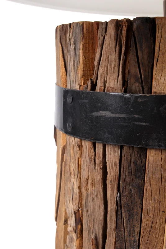 Tischleuchte aus Naturholz, Tischlampe mit Lampenschirm