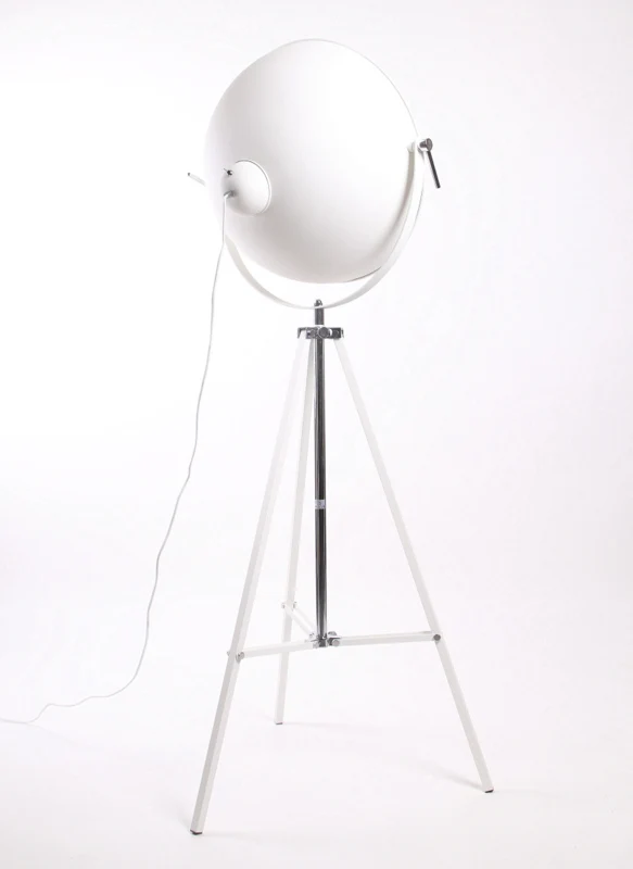 Stehleuchte Spot in weiß-silber, Stehlampe weiß Industrie