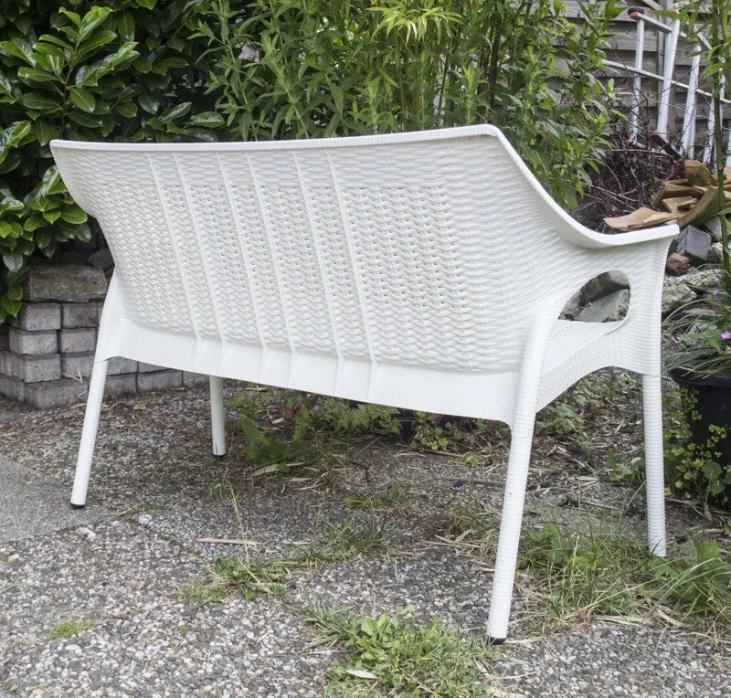 Outdoor - Bank aus Kunststoff, Gartenbank mit Sitzauflage