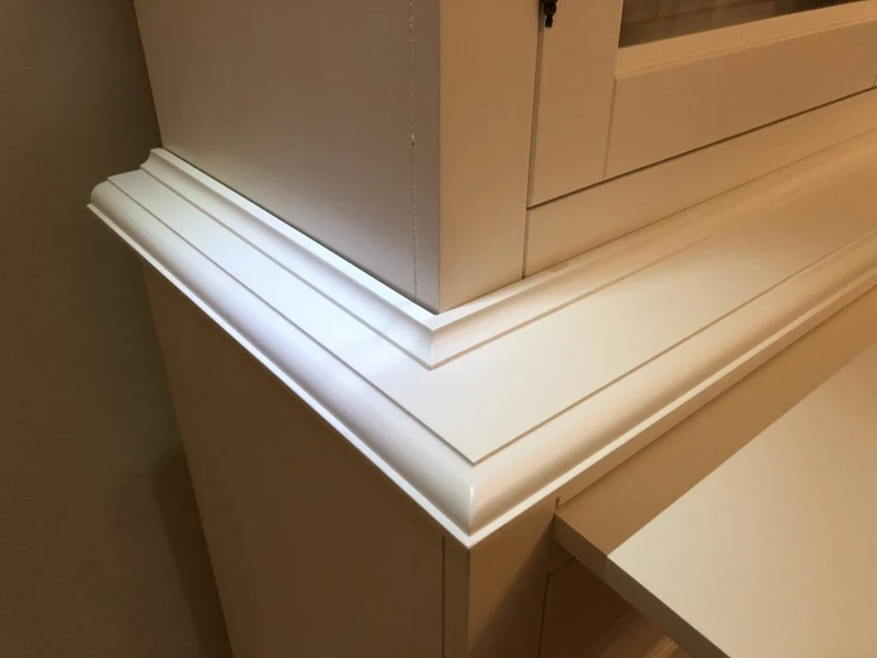 Vitrinen weiß Landhausstil, Wohnzimmerschrank weiß Landhaus, Buffetschrank weiß, Breite 230 cm