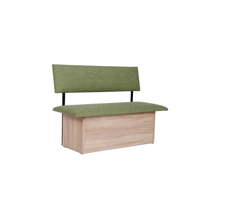 Sitzbank 'Das Raumwunder', 125cm mit Lehne, Stoff Grün