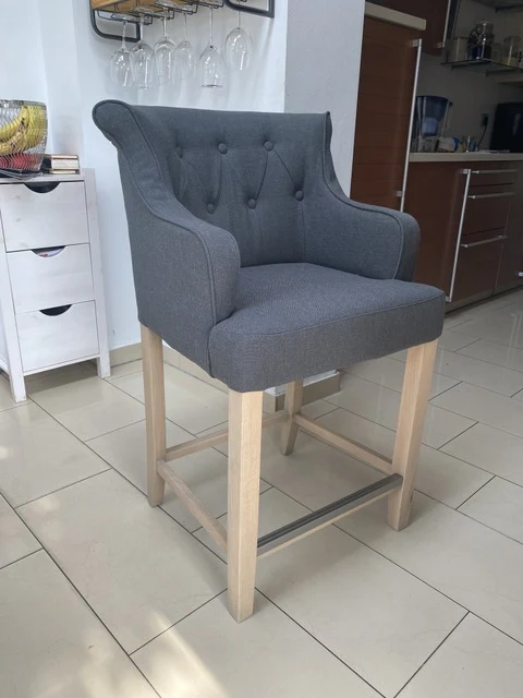 Barstuhl anthrazit, Barstuhl Landhausstil, Sitzhöhe 76 cm