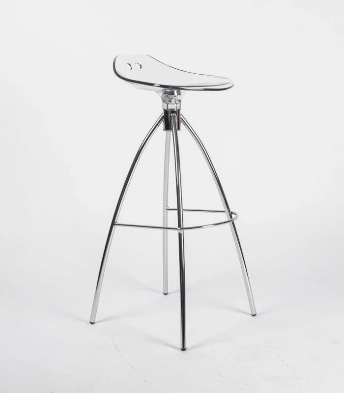 Design Bar-Tresenhocker, Farbe Transparent - Chrom, Sitzhöhe 80 cm
