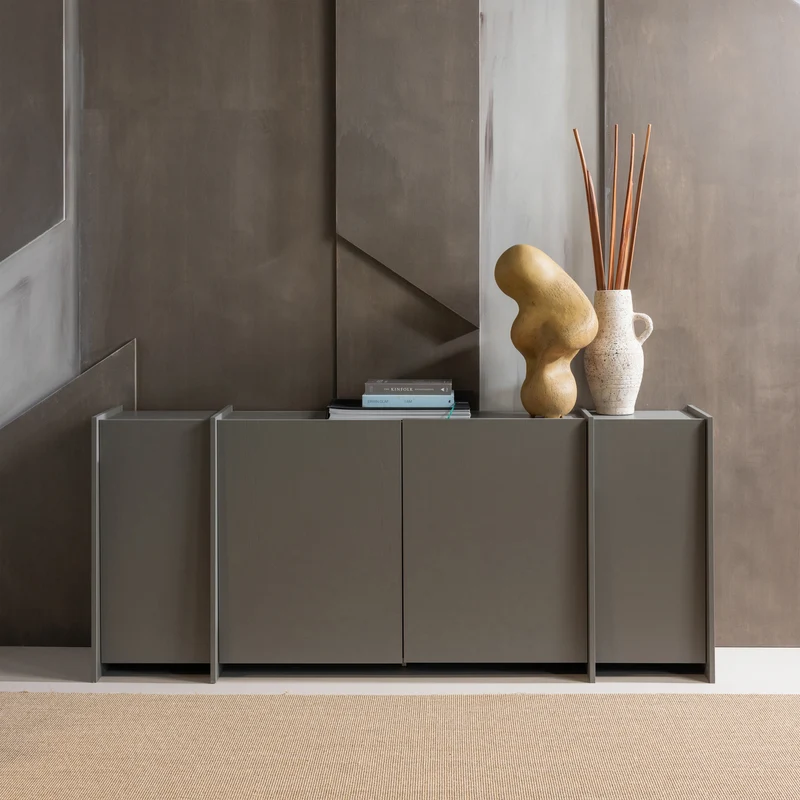 Brock kommode 200 cm asche furnier warmes grau
