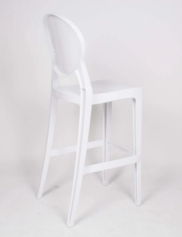 Barstuhl weiß, Barhocker weiß Kunststoff, Barstuhl weiß und schwarz, Sitzhöhe 74 cm