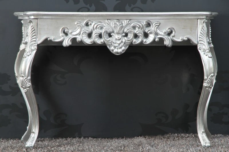 Sideboard im Barockstil, silber, Breite 112 cm