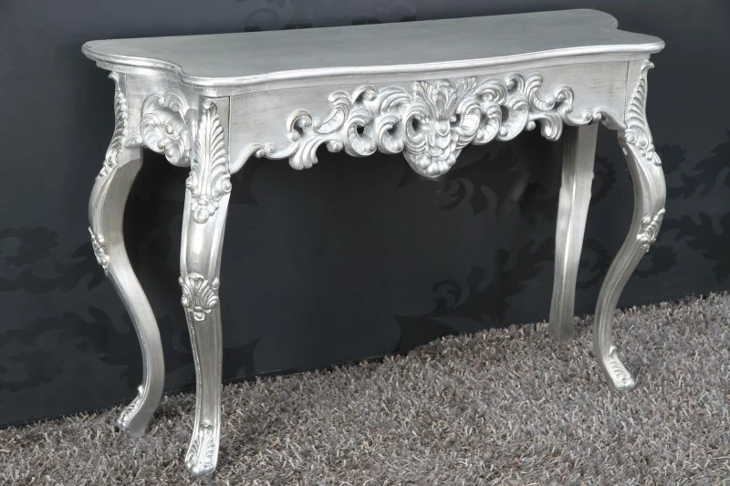 Sideboard im Barockstil, silber, Breite 112 cm