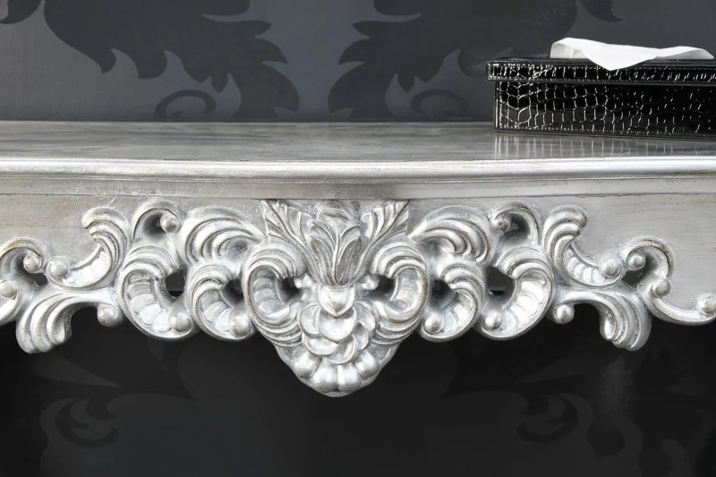Sideboard im Barockstil, silber, Breite 112 cm