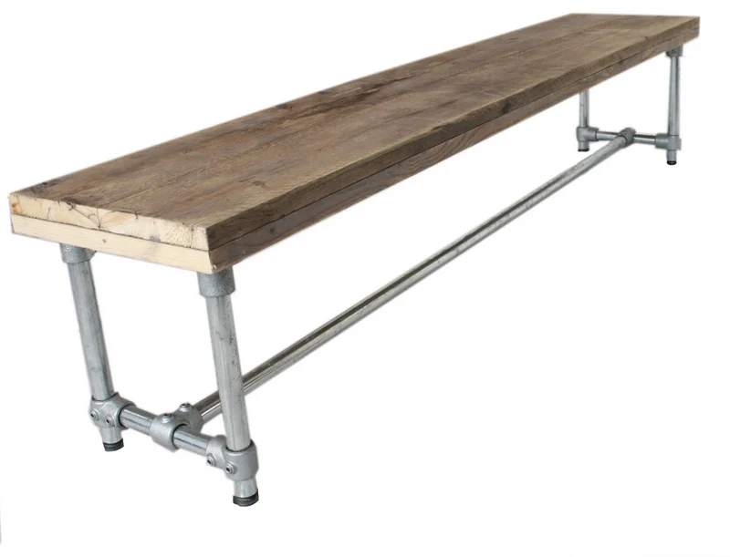 Esstisch im Industriedesign, Gartentisch, Tisch mit Tischbeinen aus Metall, Länge 220 cm