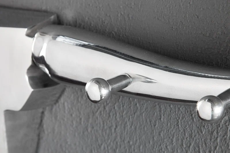Wandgarderobe aus Aluminium, Garderobe mit vier Kleiderhaken, Breite 100 cm