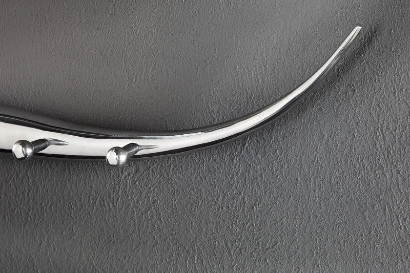 Wandgarderobe aus Aluminium, Garderobe mit vier Kleiderhaken, Breite 100 cm