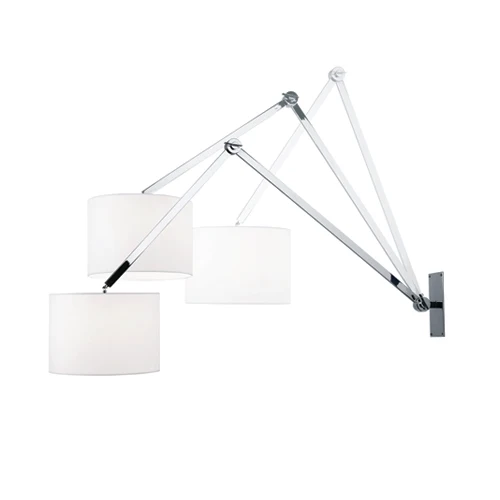 Wandleuchte mit einem Lampenschirm, verchromt