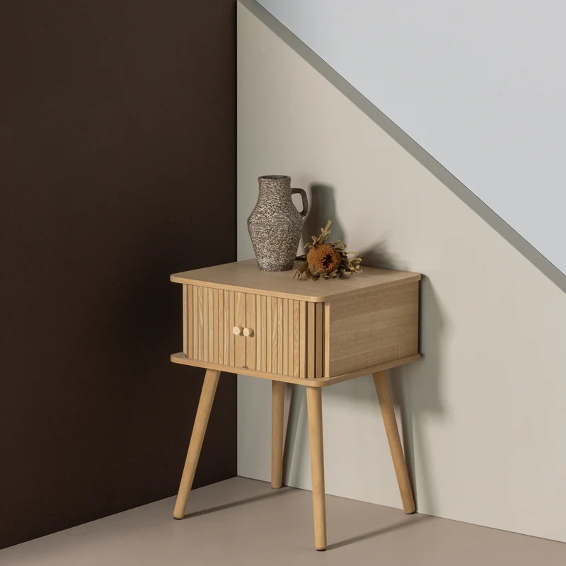 Karri Nachttisch gerade MDF/Kiefer natur