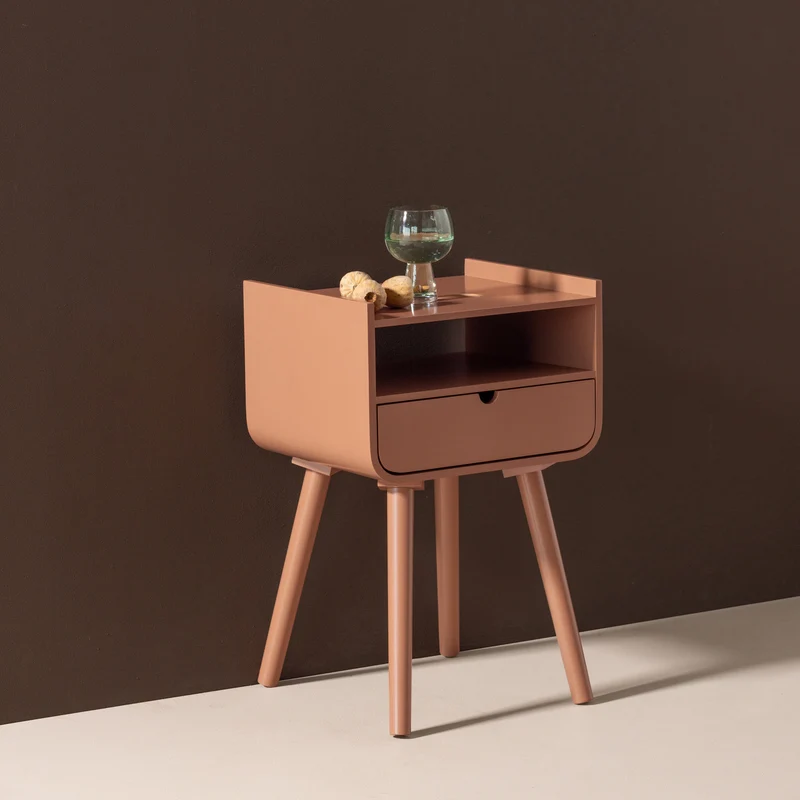Nils nachttisch/beistelltisch holz altrosa