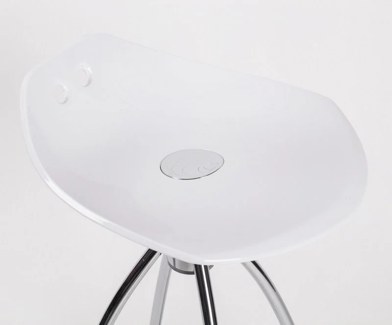 Design Bar-Tresenhocker, Farbe Weiß - Chrom, Sitzhöhe 80 cm