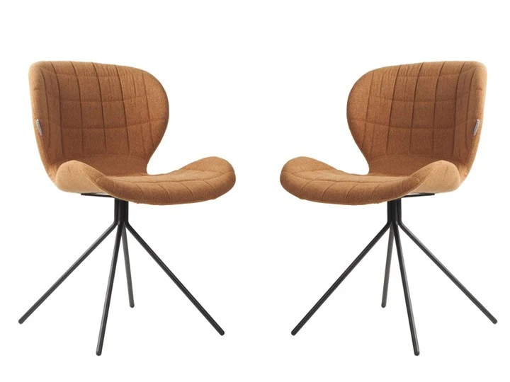 2er Set, Stuhl gepolstert, Esszimmerstuhl Farbe Camel
