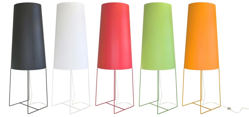 XXL Design-Stehleuchte, moderne Stehlampe in fünf verschiedenen Farben, rot