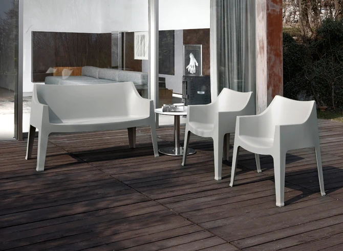 Gartenstuhl Kunststoff hellgrau, Outdoor Sessel
