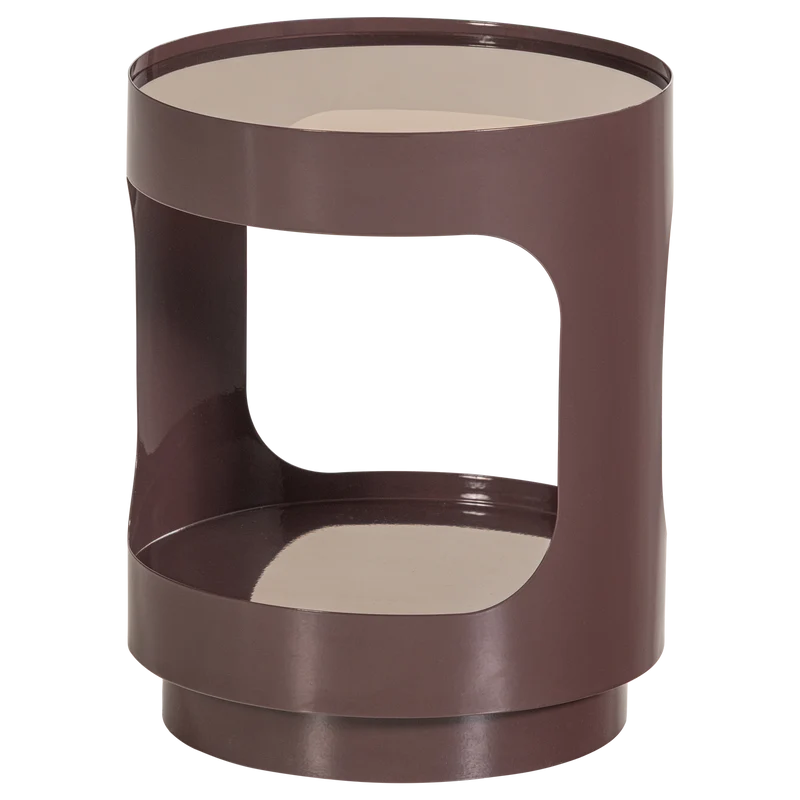 Sero beistelltisch metal/glass braun