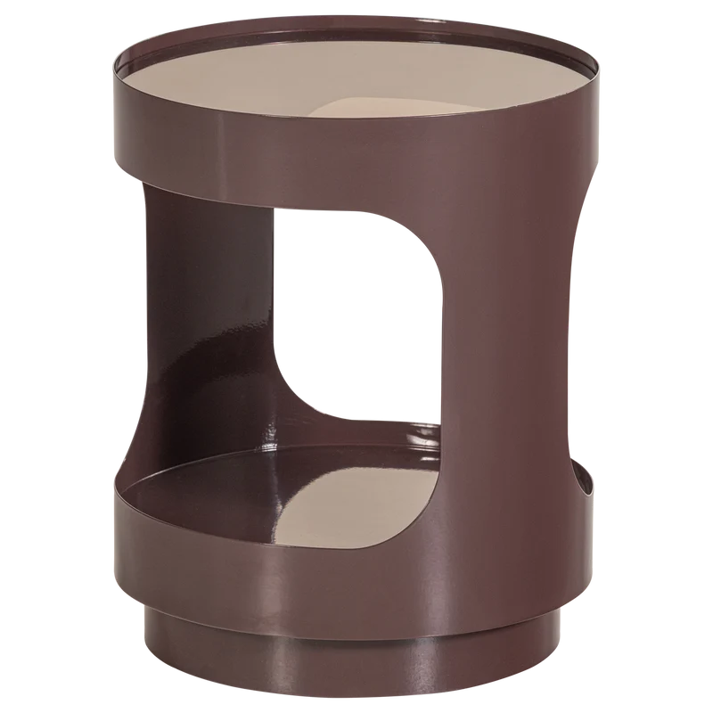 Sero beistelltisch metal/glass braun