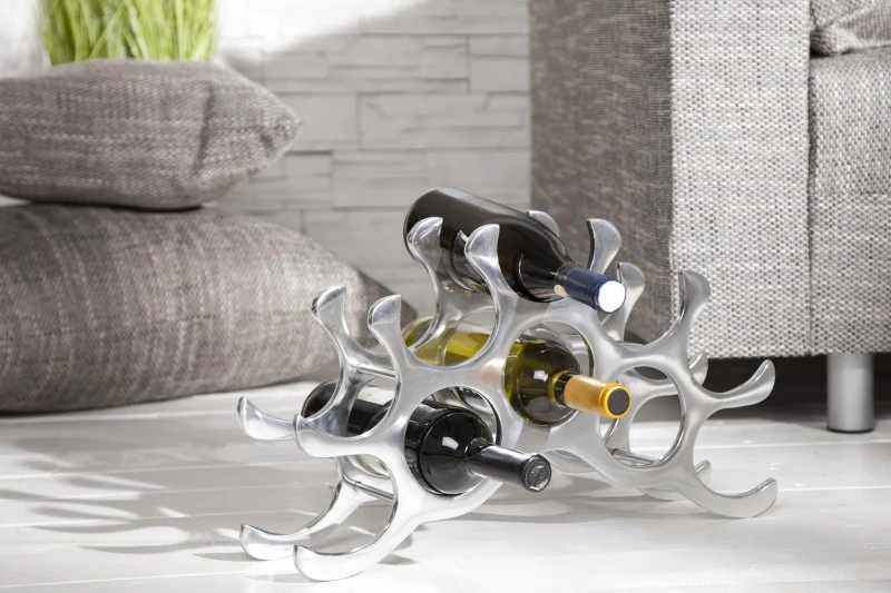 Weinregal aus Aluminium für 9 Flaschen