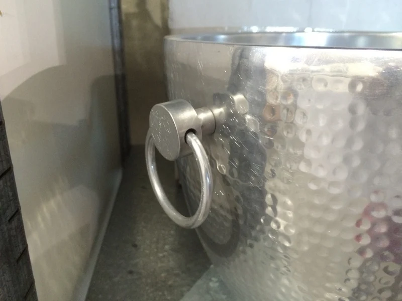 Champagner-Kühler Doppelwandig, Farbe Silber matt, Kühler aus Aluminium, Ø 45 cm