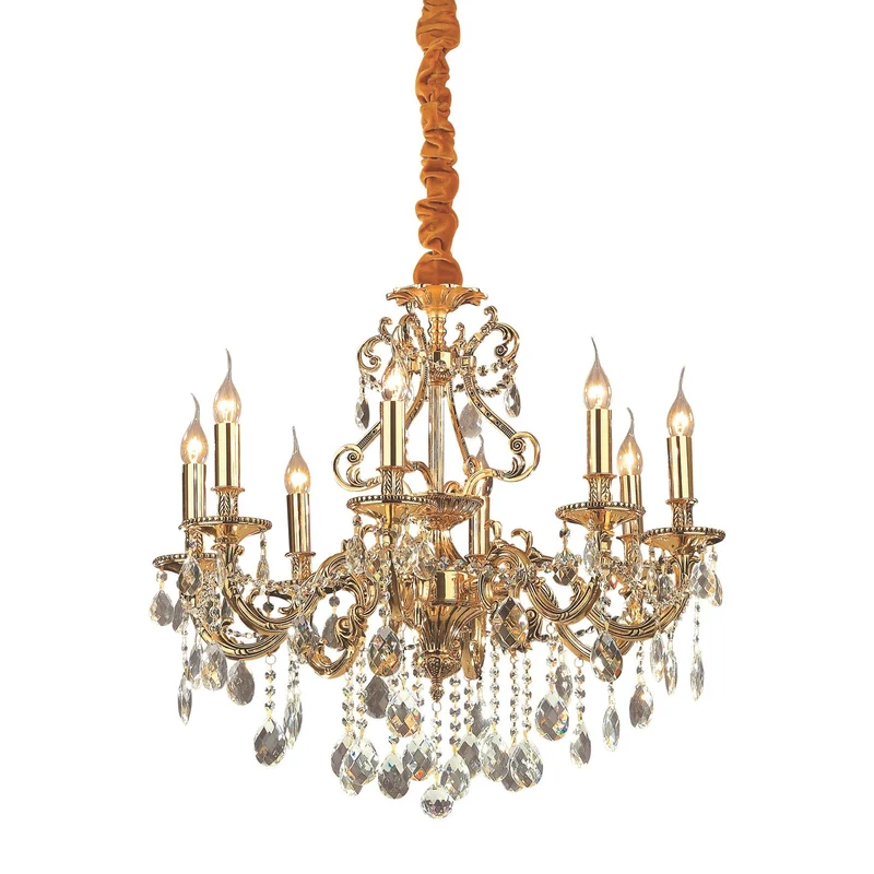 Klassischer Kronleuchter 8 flammig, Farbe Gold, Ø 73 cm