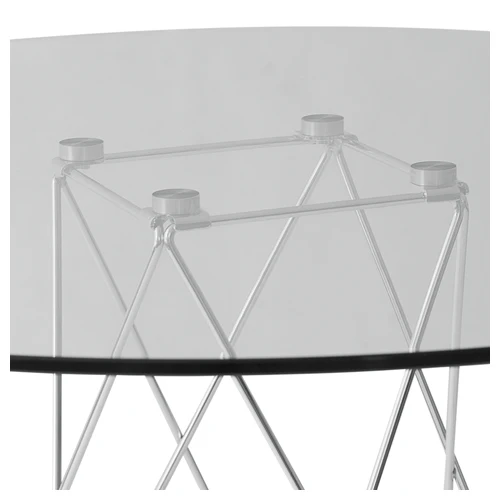 Moderner Tisch, Tischplatte rund Glas, Ø 110 cm