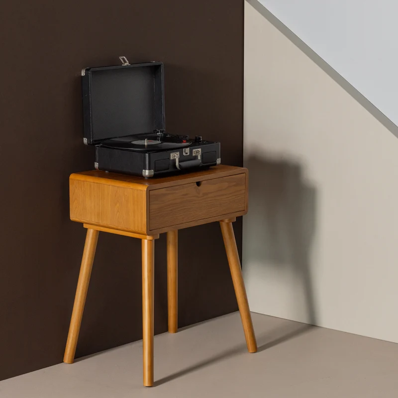 Nelo nachttisch/beistelltisch holz braun