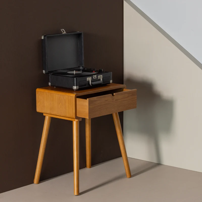Nelo nachttisch/beistelltisch holz braun