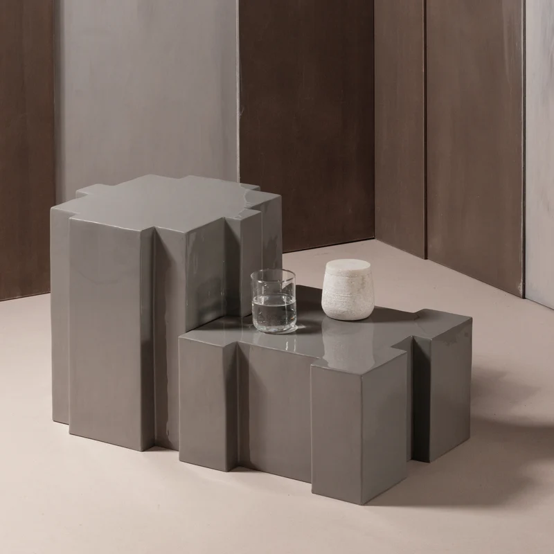 Set v 2 - Jasmir beistelltische metall grau