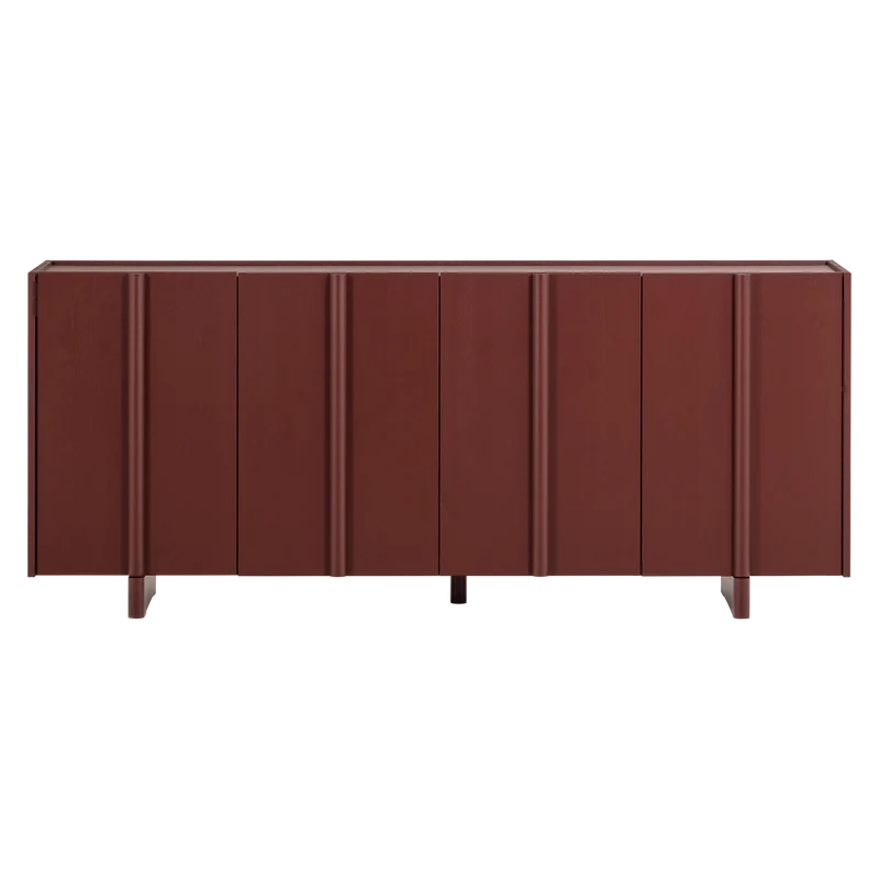 Basu Sideboard aus Kiefernholz in Bordeauxrot