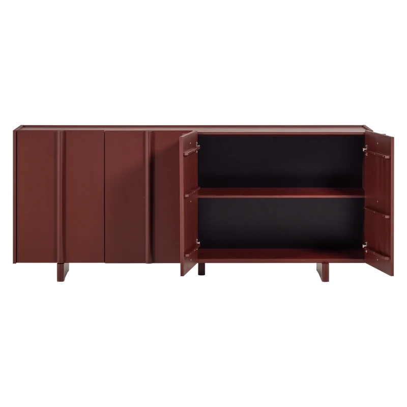 Basu Sideboard aus Kiefernholz in Bordeauxrot