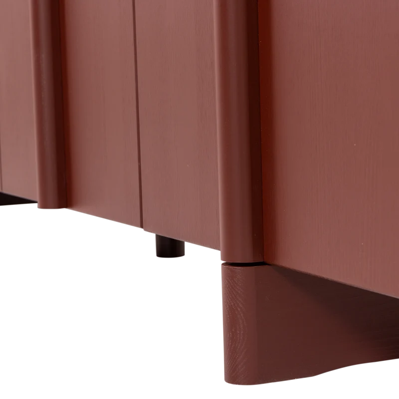 Basu Sideboard aus Kiefernholz in Bordeauxrot