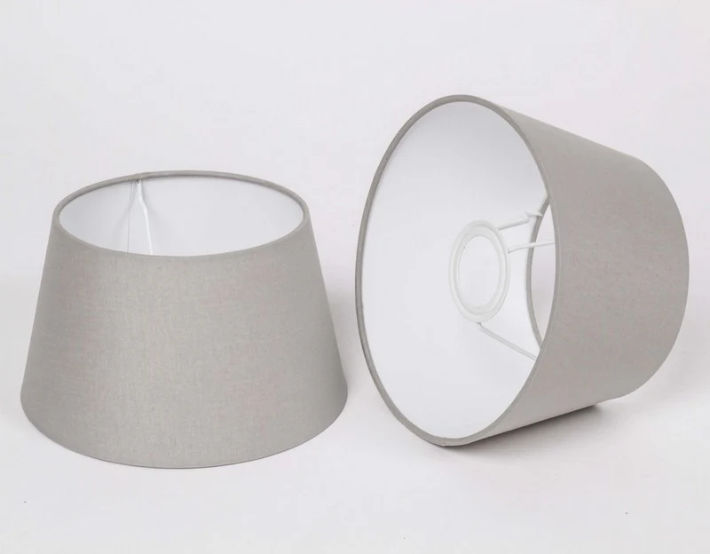 Lampenschirm für Tischleuchte, Form rund, Farbe Grau-Taupe, Durchmesser 20 cm