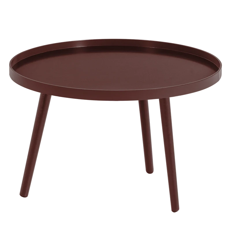 Mesa Beistelltisch L 34xØ60 cm Holz Bordeauxrot