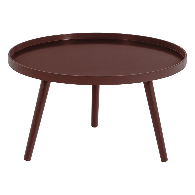 Mesa Beistelltisch L 34xØ60 cm Holz Bordeauxrot