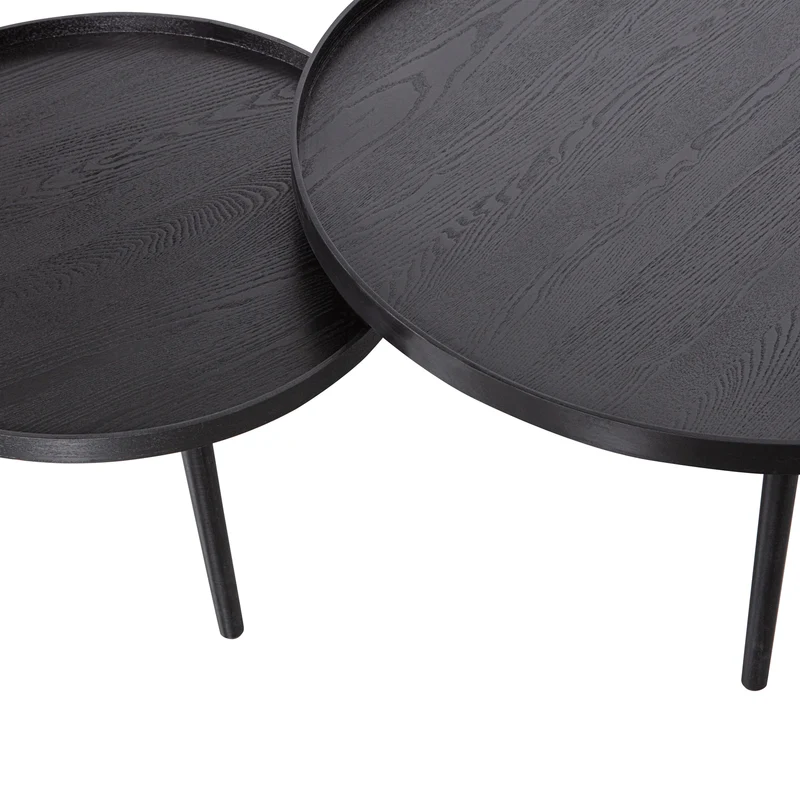 Mesa L holz beistelltisch schwarz 34xØ60