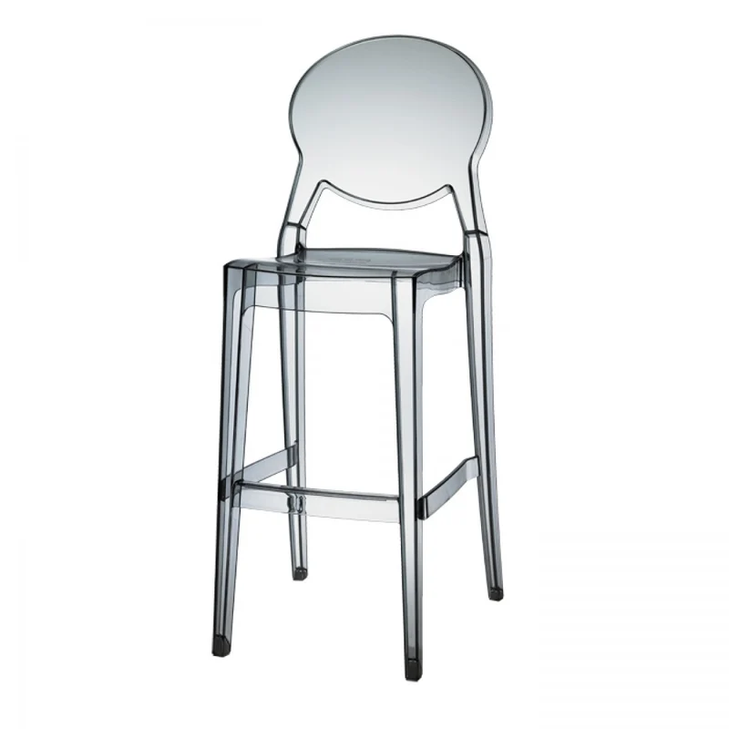 Barstuhl grau transparent, Barhocker transparent Polycarbonat, Sitzhöhe: 74 cm