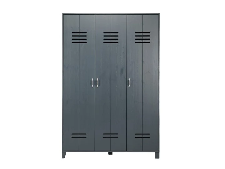 Kleiderschrank schwarz Schrank Holz Landhaus, Breite 123 cm