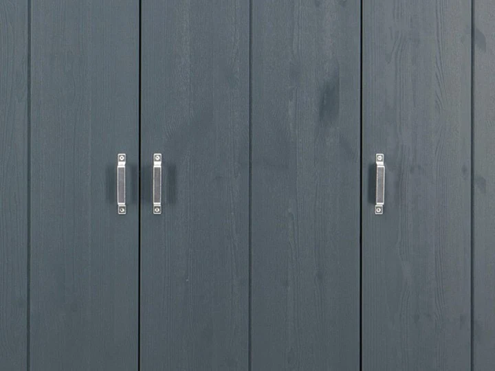 Kleiderschrank schwarz Schrank Holz Landhaus, Breite 123 cm