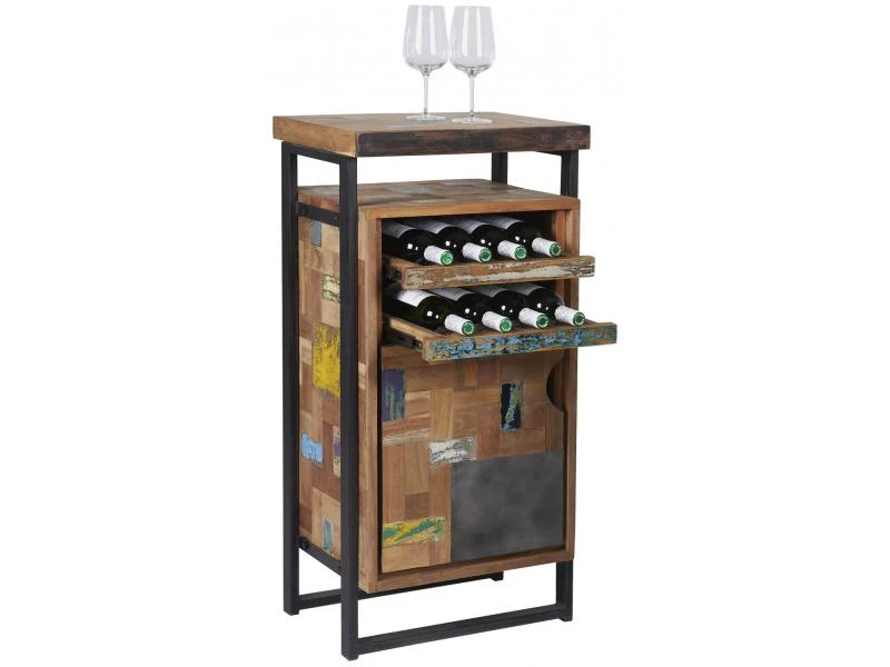 Schrank-Regal im Industriedesign, Anrichte / Schrank aus Metall und Holz, Höhe 105 cm