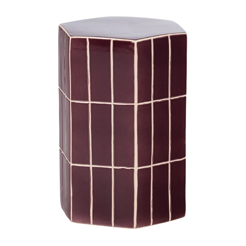 Plu dekorativer beistelltisch 42x30x26 cm keramik paars