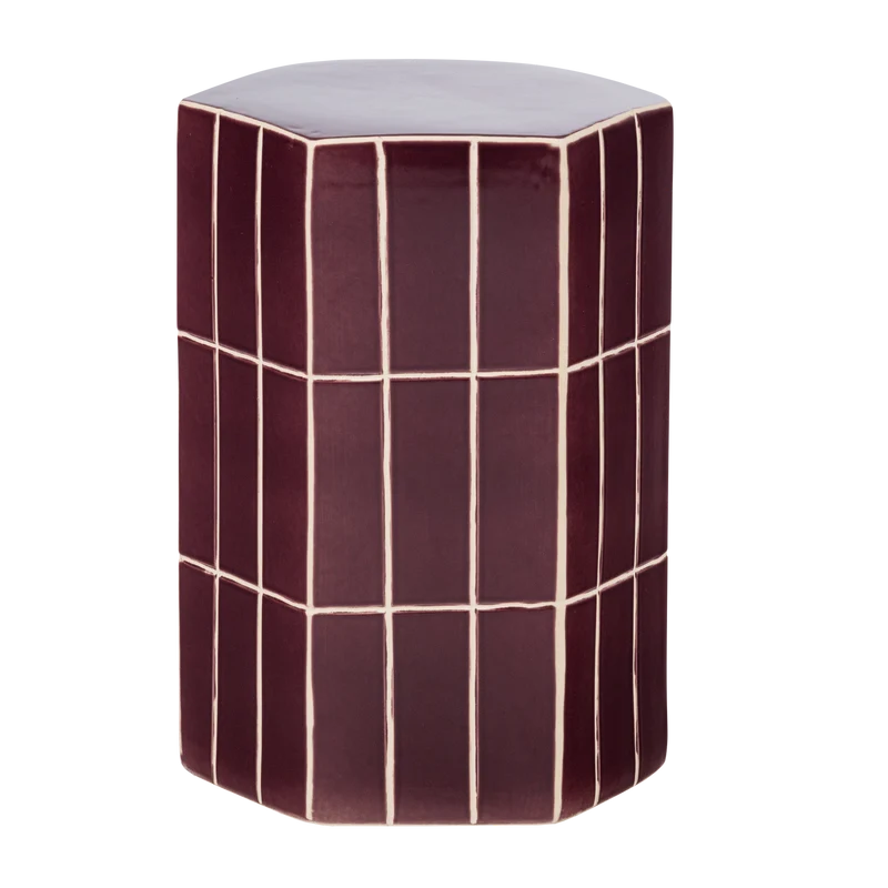 Plu dekorativer beistelltisch 42x30x26 cm keramik paars