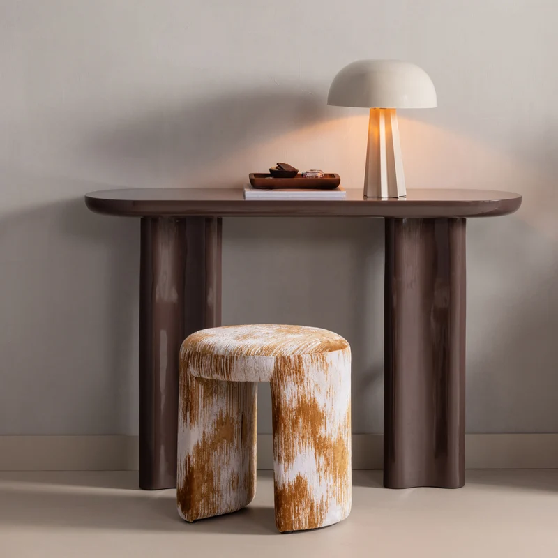 Evara beistelltisch holz hochglanz dunkelbraun