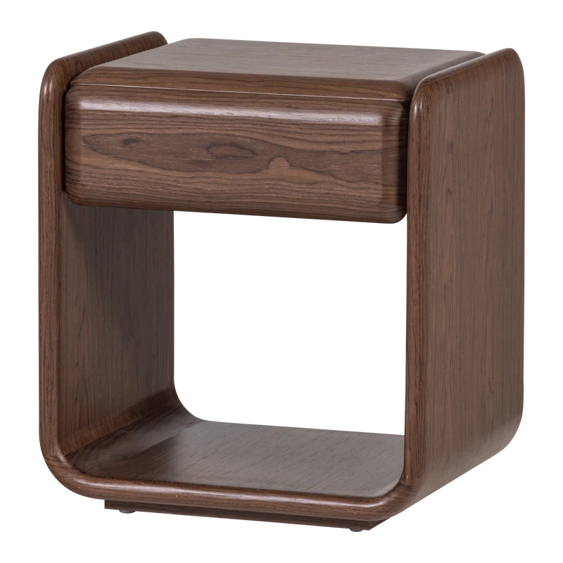 Elura kommode/nachttisch 1 schublad holz furnier braun