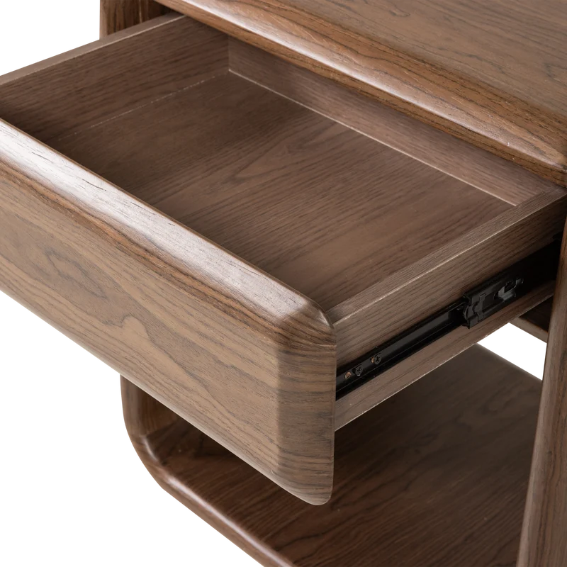 Elura kommode/nachttisch 1 schublad holz furnier braun