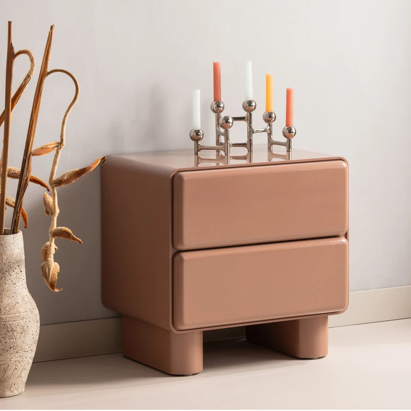 Lustra kommode/nachttisch holz glanz altrosa