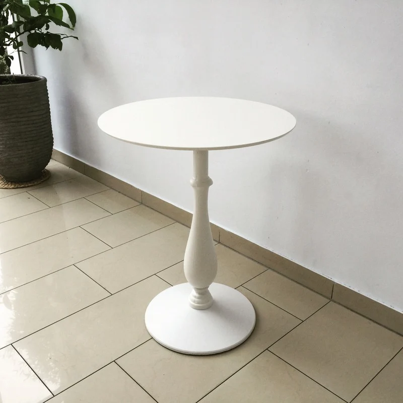 Barocktisch weiß, Tisch rund weiß , Bistrotisch rund weiß, Durchmesser 60-80 cm